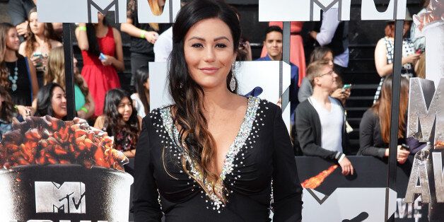 LOS ANGELES, CA - APRIL 13: TV personality Jennifer 'JWoww' Farley attends the 2014 MTV Movie Awards at Nokia Theatre L.A. Live on April 13, 2014 in Los Angeles, California. (Photo by Michael Buckner/Getty Images)