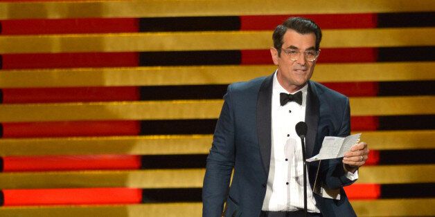 LOS ANGELES, CA - AUGUST 25: Actor Ty Burrell speaks onstage at the 66th Annual Primetime Emmy Awards held at Nokia Theatre L.A. Live on August 25, 2014 in Los Angeles, California. (Photo by Lester Cohen/WireImage)