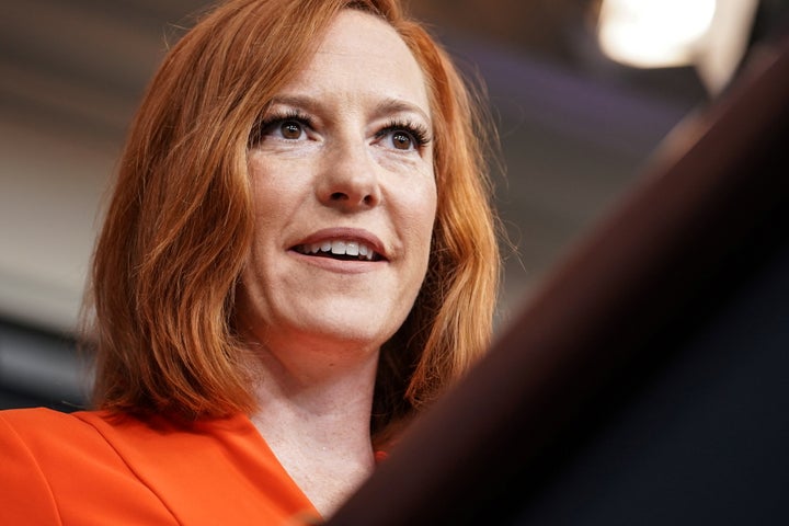 Jen Psaki, durante la rueda de prensa de ayer.
