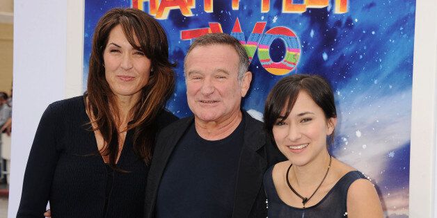 HOLLYWOOD, CA - NOVEMBER 13: Susan Williams, Robin Williams and Zelda Williams attend the 'Happy Feet Two' Los Angeles Premiere at Grauman's Chinese Theatre on November 13, 2011 in Hollywood, California. (Photo by Jeffrey Mayer/WireImage)