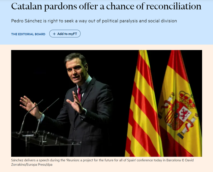 Editorial del 'Financial Times' de este lunes, 21 de junio.