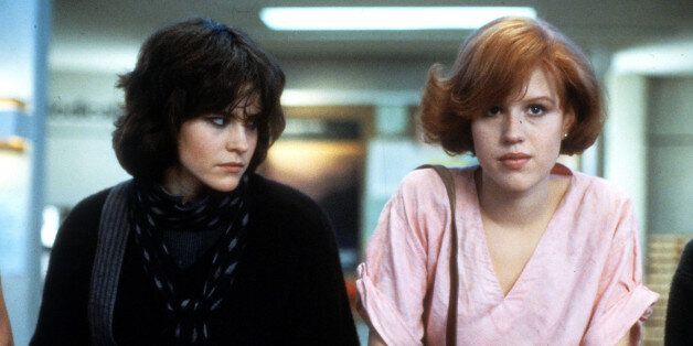 Ally Sheedy and Molly Ringwald in a scene from the film 'The Breakfast Club', 1985. (Photo by Universal Pictures/Getty Images)