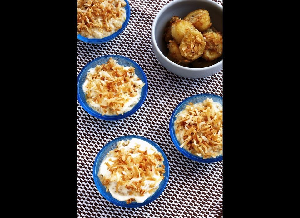Coconut Rice Pudding with Fried Banana