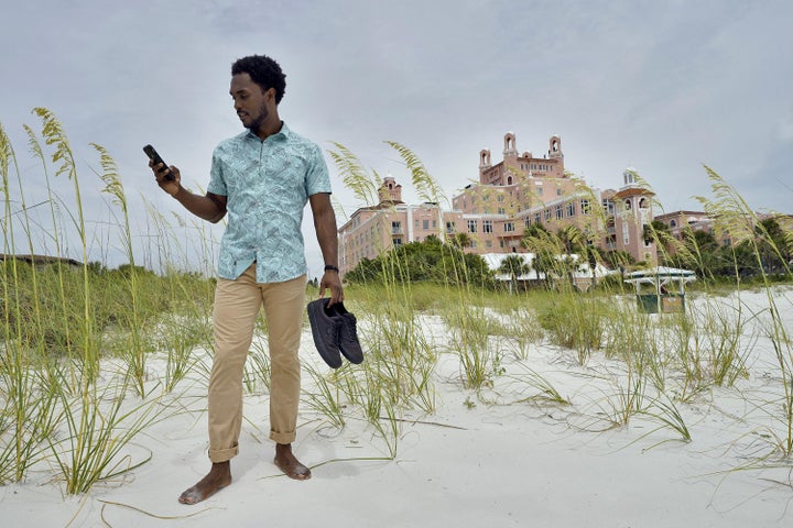 Jared Wofford poses for photos outside of the Don Cesar hotel on June 17 in St. Petersburg, FL. 