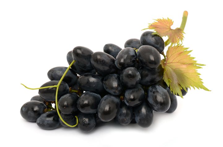 juicy grapes on white background
