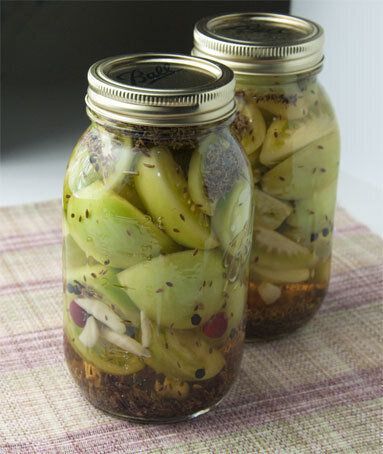 Refrigerated Pickled Green Tomatoes