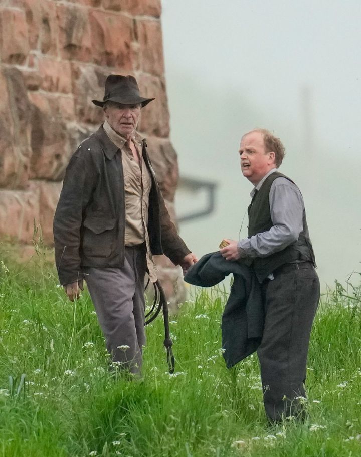 Harrison Ford on the set of Indiana Jones earlier this month