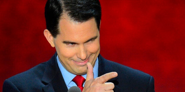 Wisconsin Governor Scott Walker speaks at the second day of the Republican National Convention in Tampa, Florida, Tuesday, August 28, 2012. (Harry Walker/MCT via Getty Images)