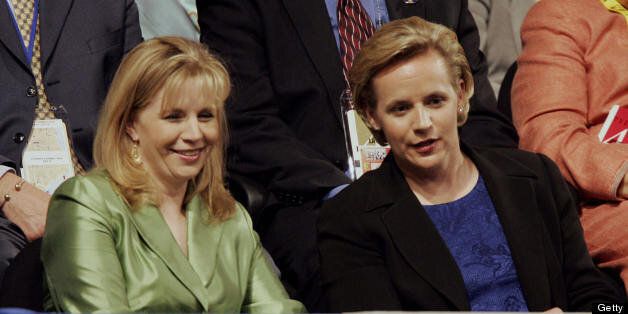 NEW YORK, United States: Elizabeth(L) and Mary Cheney, daughters of Vice President Dick Cheney attend the Republican National Convention at Madison Square Garden in New York City 01 September, 2004. Convention delegates formally nominated President George W. Bush for another four-year term 31 August and he will accept the party's nomination during a prime-time televised speech 02 September. AFP PHOTO/JEFF HAYNES (Photo credit should read JEFF HAYNES/AFP/Getty Images)
