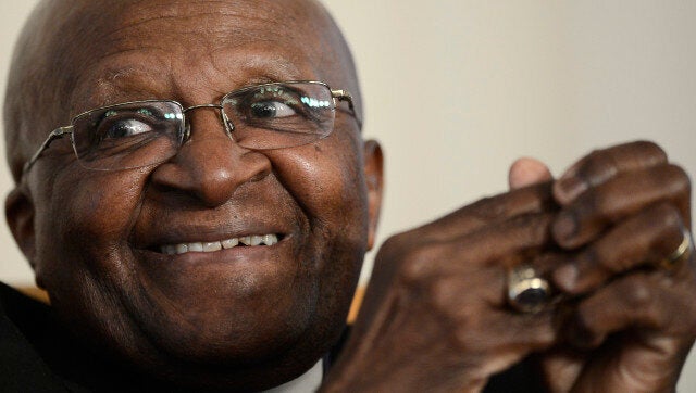 South Africa's Nobel Peace Laureate Archbishop Desmond Tutu takes part in a continental meeting seeking to end child marriages in sub-Saharan Africa where 38 percent of girls marry before 18 on November 6, 2012 in Johannesburg. AFP PHOTO / STEPHANE DE SAKUTIN (Photo credit should read STEPHANE DE SAKUTIN/AFP/Getty Images)