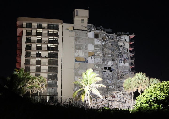 Approximately 55 units in the 136-unit structure collapsed at 1:30 a.m., authorities said.