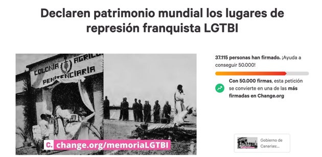 Captura de la petición de la Fundación 26 de