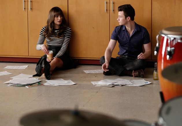 Lea Michele and Chris Colfer in Glee