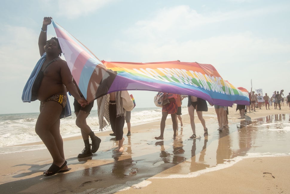 Beach Solidarity March on Juneteenth on Fire Island. Gays Against Guns, a direct action group of LGBTQ people, helped organize the march.