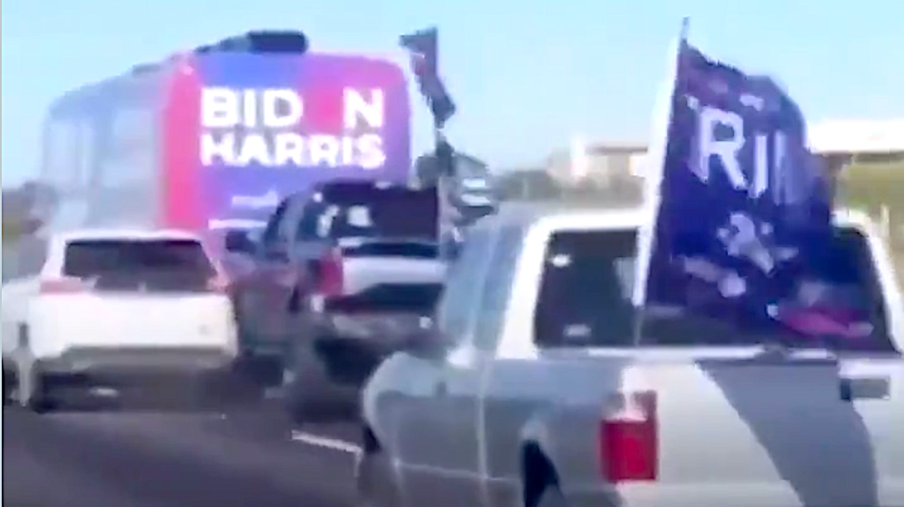 'Trump Train' That Chased Down Biden Bus Sued, Accused Of Violating Anti-Klan Act