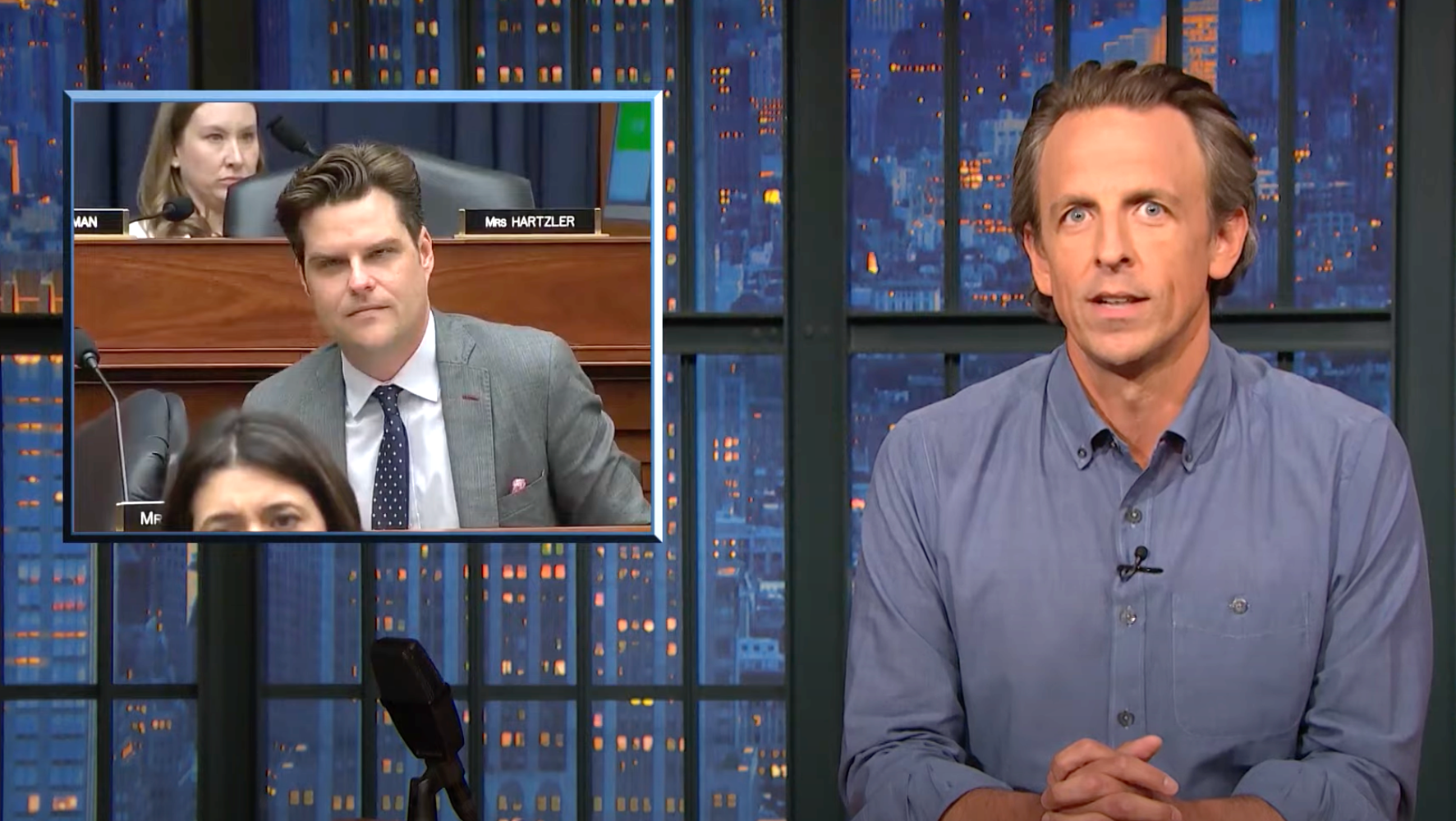 Seth Meyers Mocks Rep. Matt Gaetz For Getting Schooled By Top General