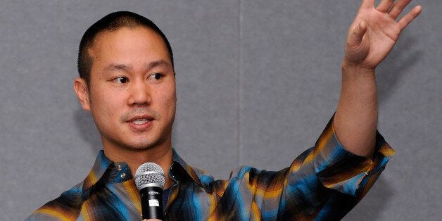 LAS VEGAS - FEBRUARY 17: Zappos.com CEO Tony Hsieh delivers a keynote presentation at the MAGIC clothing industry convention at the Las Vegas Convention Center February 17, 2010 in Las Vegas, Nevada. Zappos.com is a shoe and clothing online retailer. (Photo by Ethan Miller/Getty Images)