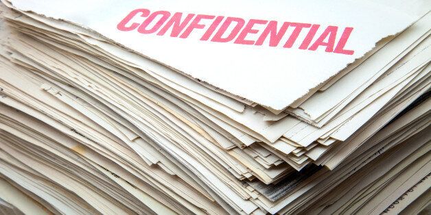heap of confidential documents...