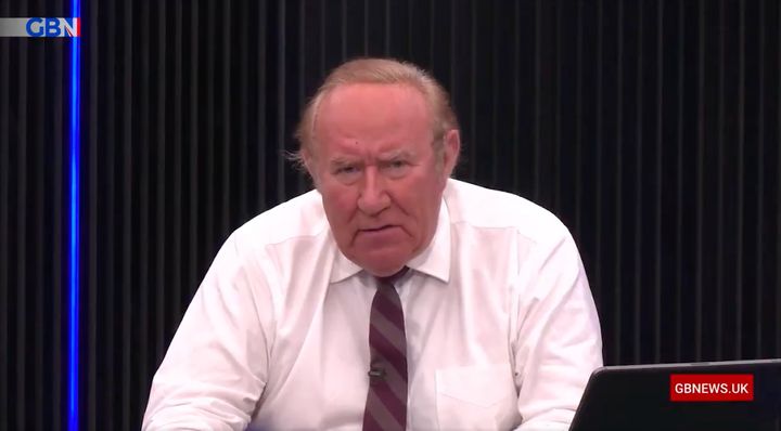 Andrew Neil speaking live on GB News last month