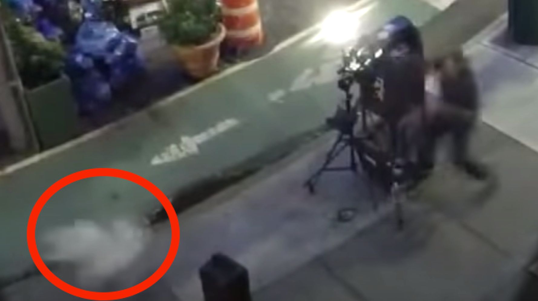 Fox TV Reporters Nearly Hit By Chunk Of Flying Metal