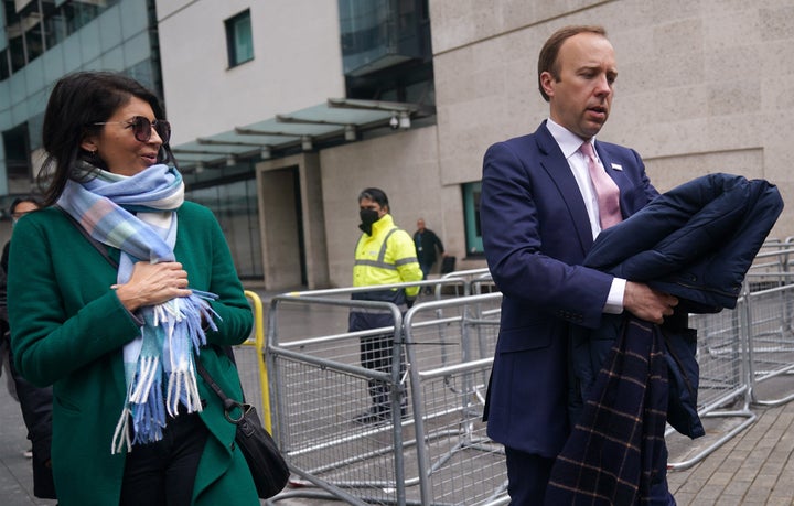 Health Secretary Matt Hancock with adviser Gina Coladangelo