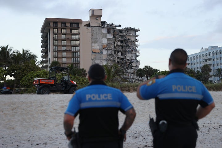 A portion of the 12-story condo tower crumbled early Thursday in Surfside, Florida. Dozens remain missing.