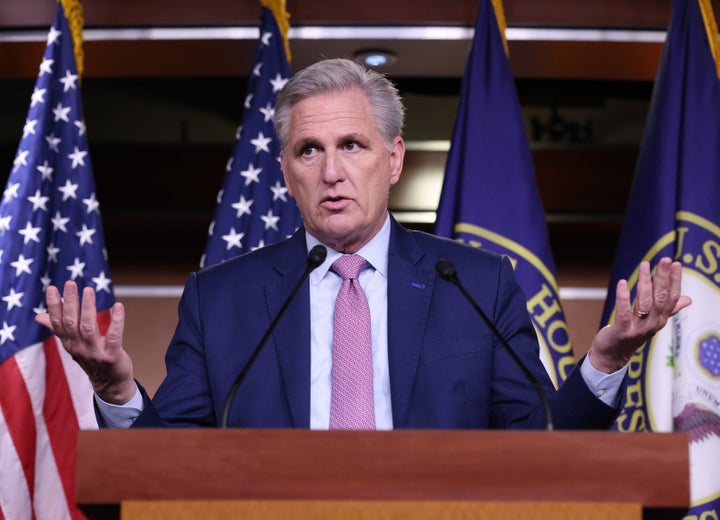 House Minority Leader Kevin McCarthy, pictured, was asked by Michael Fanone in Friday's meeting to asking him to publicl