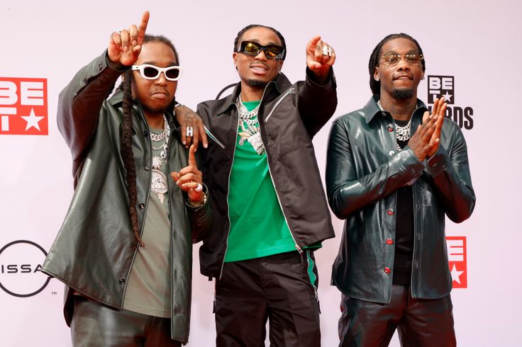 Takeoff, Quavo and Offset of Migos attend the BET Awards 2021.
