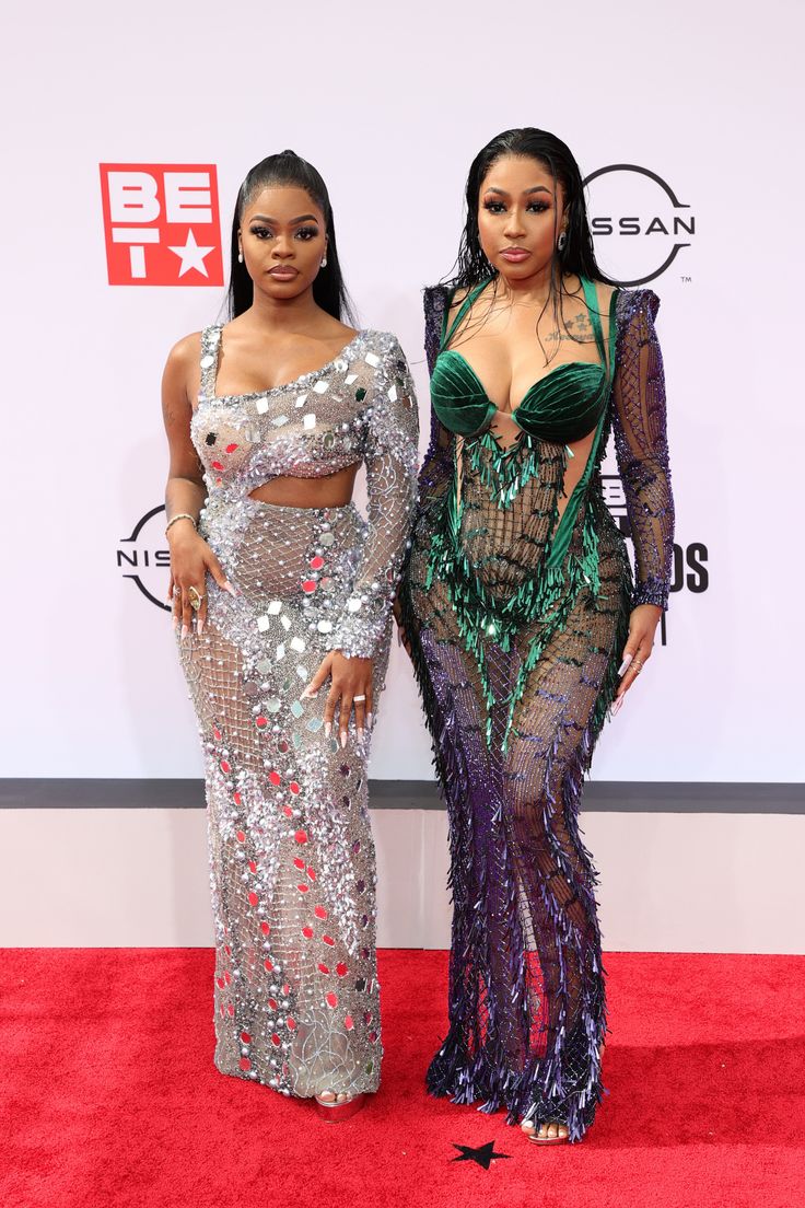JT and Yung Miami of City Girls attend the BET Awards 2021.