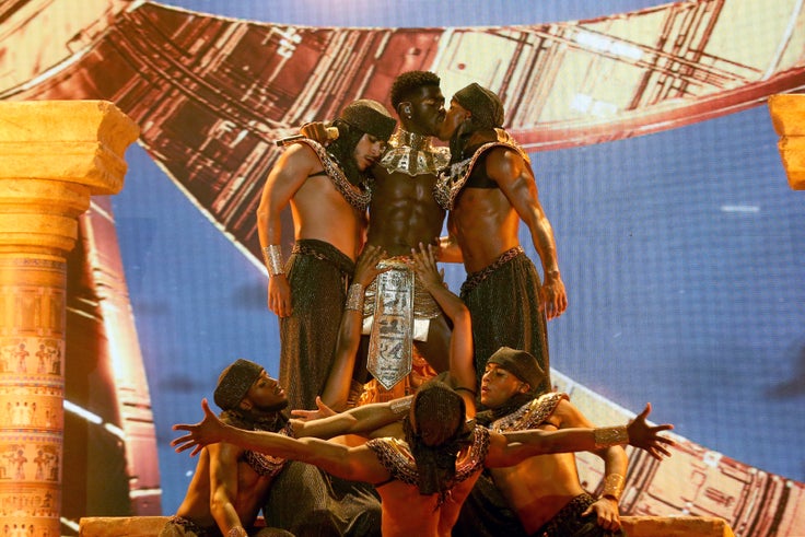 Lil Nas X performs onstage at the BET Awards 2021 at Microsoft Theater on June 27 in Los Angeles.