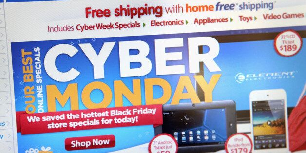 CHICAGO, IL - NOVEMBER 26: In this photo illustration, Walmart advertises Cyber Monday sales on the company's website on November 26, 2012 in Chicago, Illinois. Americans are expected to spend $1.5 billion while shopping online today, up 20 percent from last year. (Photo Illustration by Scott Olson/Getty Images)