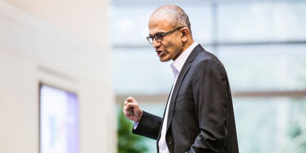 UNDATED: (EDITORIAL USE ONLY) In this handout from Microsoft, the new Microsoft CEO Satya Nadella is seen in this undated handout. Nadella will take over for Steve Ballmer who has announced his retirement. (Photo by Brian Smale/Microsoft via Getty Images)