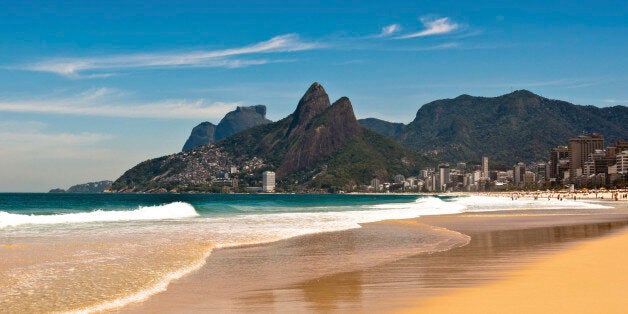 Sunny Summer Day in Ipanema Beach, Rio de Janeiro, Brazil.