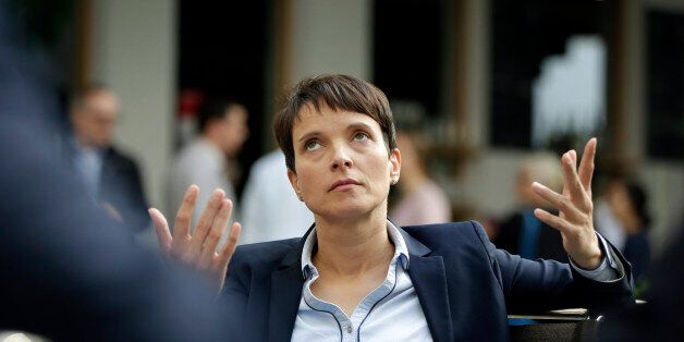 BERLIN, GERMANY - SEPTEMBER 19: Frauke Petry, co-head of the Alternative fuer Deutschland (AfD) political party, arrives to speak to the media the day after Berlin state elections on September 19, 2016 in Berlin, Germany. The city of Berlin, which is one of Germany's 16 states, or Bundeslaender, held elections yesterday for its state parliament and the German Christian Democrats (CDU), the party of German Chancellor Angela Merkel, finished with 17.6% of the vote, its worst result ever. Merkel has faced a string of poor state election results this year that critics charge is due in part to her liberal policy towards refugees and migrants. Meanwhile the upstart right-wing populist AfD has gained seats in state parliaments across the country and in Berlin landed 14.2% of the vote. (Photo by Thomas Koehler/Photothek via Getty Images)