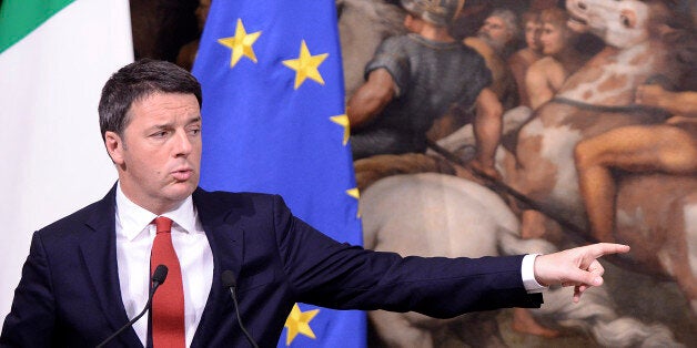 ROME, ITALY - NOVEMBER 28: Prime Minister Matteo Renzi speaks during the Budget Law Press Conference on November 28, 2016 in Rome, Italy. (Photo by Simona Granati/Corbis via Getty Images)