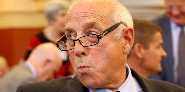 LONDON, ENGLAND - SEPTEMBER 20: Godfrey Bloom MEP sits in the audience before addressing delegates during the UKIP annual conference on September 20, 2013 in London, England. Members of the United kingdom Independent Party have gathered at Central Hall, Westminster, for their annual conference. Party Leader Nigel Farage in his keynote speach earlier said, that the party will come first in next year's European elections, saying it is 'growing up' after success in local elections. (Photo by Christopher Furlong/Getty Images)