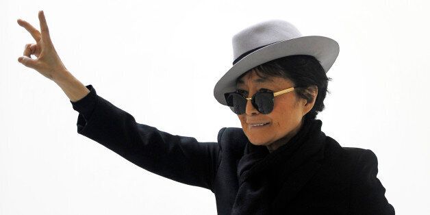 Japanese artist Yoko Ono poses for photographers during the presentation of her exhibition 'Yoko Ono. Half-A-Wind-Show - A Retrospective' at the Guggenheim Bilbao Museum in the northern Spanish Basque city of Bilbao on March 13, 2014. AFP PHOTO/ RAFA RIVAS (Photo credit should read RAFA RIVAS/AFP/Getty Images)