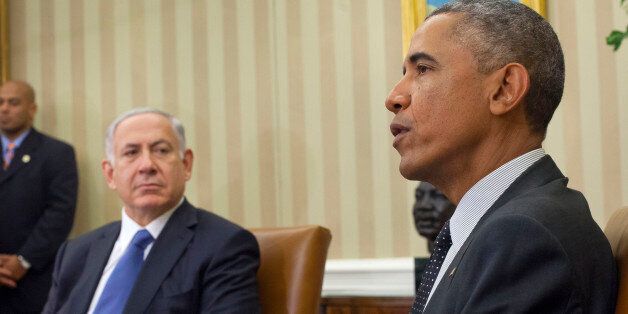 President Barack Obama meets with Israeli Prime Minister Benjamin Netanyahu in the Oval Office of the White House in Washington, Wednesday, Oct. 1, 2014. President Barack Obama and Israeli Prime Minister Benjamin Netanyahu met for the first time since a rash of civilian casualties during Israel's summer war with Hamas heightened tensions between two leaders who have long had a prickly relationship. (AP Photo/Pablo Martinez Monsivais)