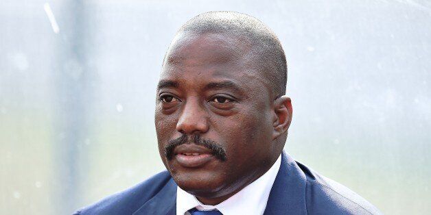 Democratic Republic of the Congo Joseph Kabila attends a training session of his country's football team in Bata on February 3, 2015. RD Congo will face Ivory Coast in a semi-final African Cup of Nations match in Bata on February 4, 2015. AFP PHOTO / CARL DE SOUZA (Photo credit should read CARL DE SOUZA/AFP/Getty Images)
