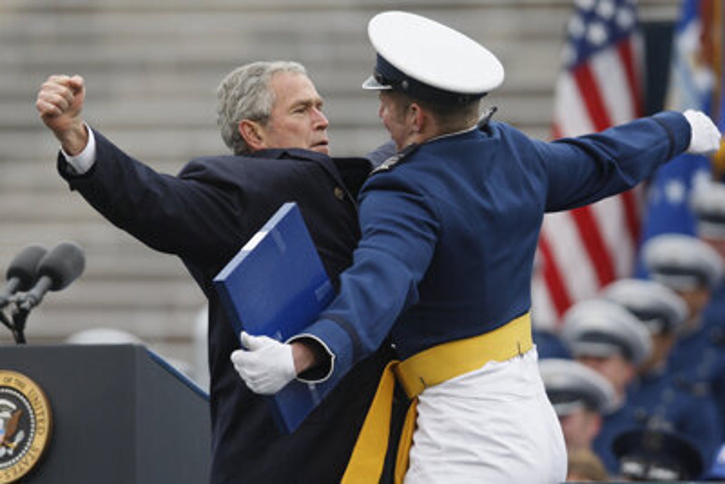 Bush, Air Force Graduates Get Rowdy During Graduation Ceremony ...
