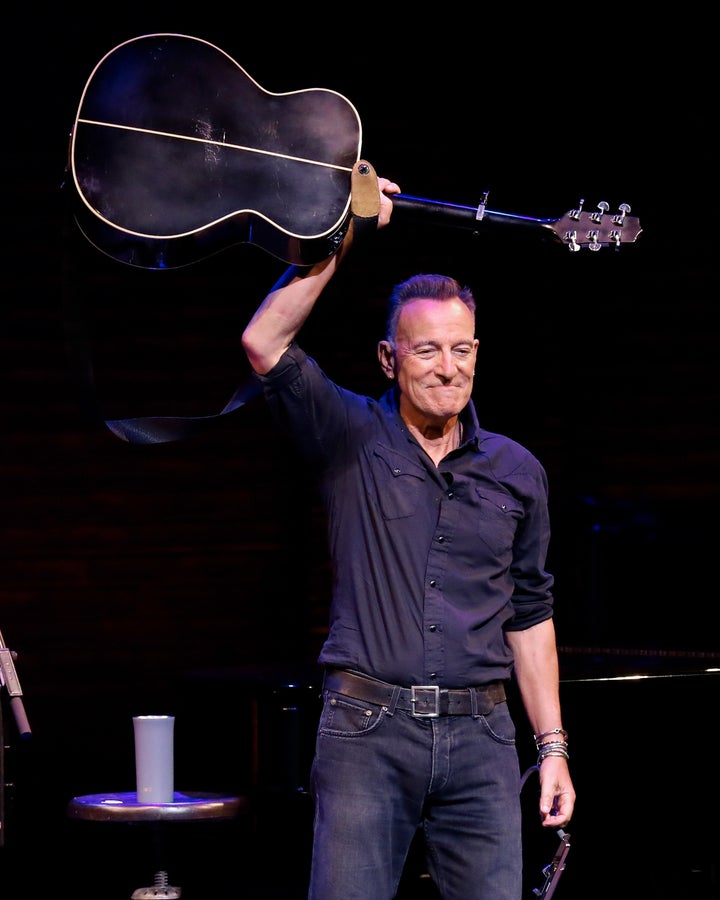 Springsteen performs during reopening night of "Springsteen on Broadway" for a full-capacity, vaccinated audience at St. Jame