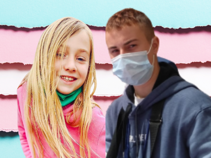 Cloe Aicart, de 10 años, y Mario, de 17, dos menores trans.