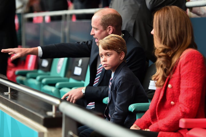 George attending the game with his parents is a very big step for the future king. 