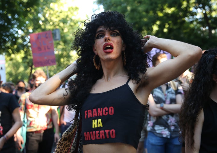 Samantha Hudson en la manifestación del Orgullo Crítico de 2021.