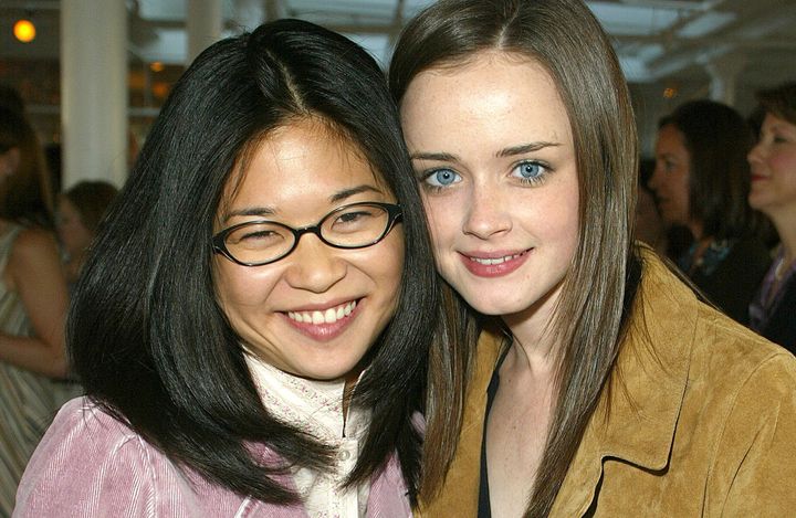 Keiko Agena and Alexis Bledel attend a Warner Bros. event together in 2002.