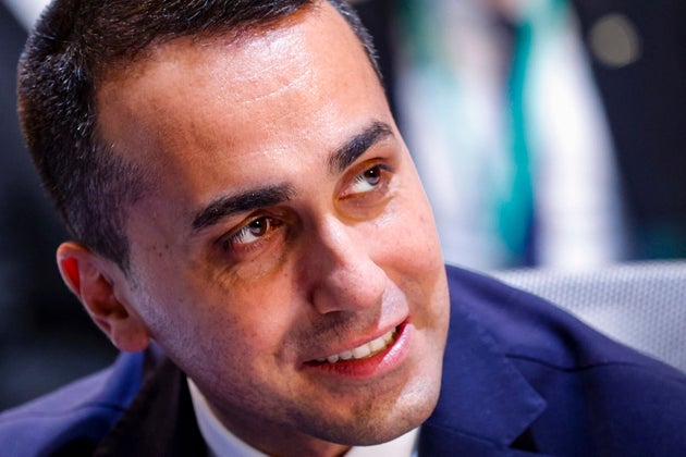 Host and Italian Minister of Foreign Affairs Luigi Di Maio speaks during a meeting of the US-led coalition...
