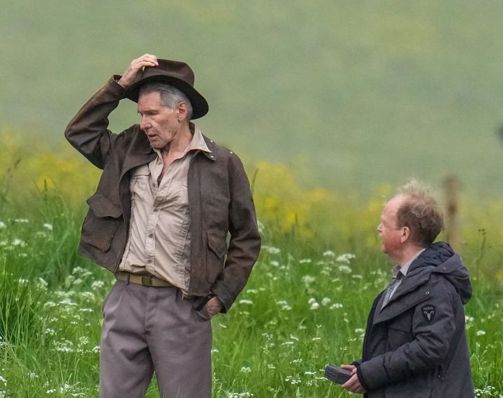 Harrison Ford on the set of Indiana Jones last month
