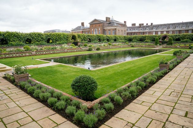 Lavender bushes line the Sunken Garden