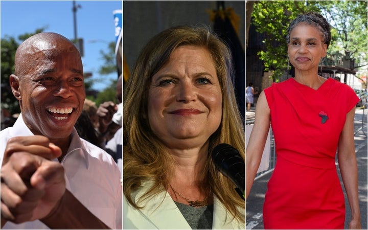 Left to right: New York City mayoral candidates Eric Adams, Kathryn Garcia and Maya Wiley await the results of a vote counting process marred by bureaucratic incompetence.