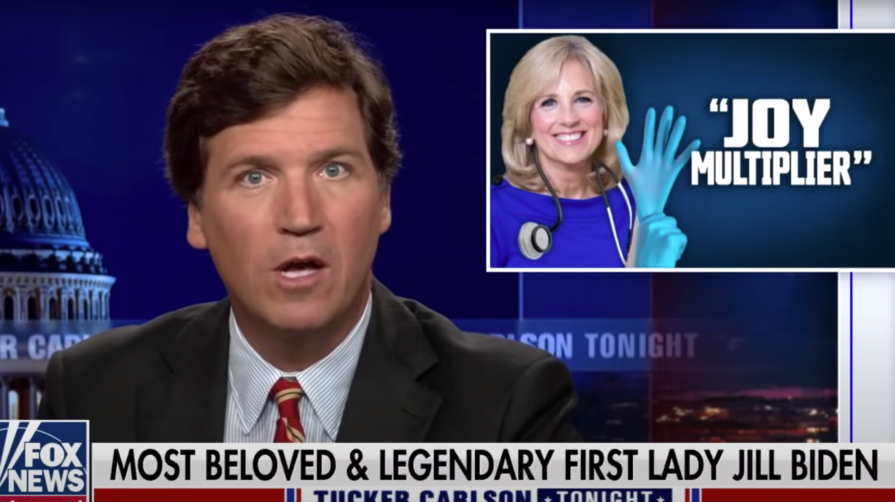 Tucker Carlson Slips Anti-Vaccine Line Into Rant About Jill Biden's Vogue Profile